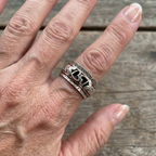 Butterfly and Heart Spinner Ring in Silver Colour with Moving Band