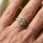 Adjustable Open Ring with Olive Green Zirconia Stones