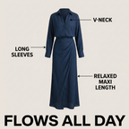 Cotton Linen Two Piece Set with V-Neck Shirt and Long Skirt