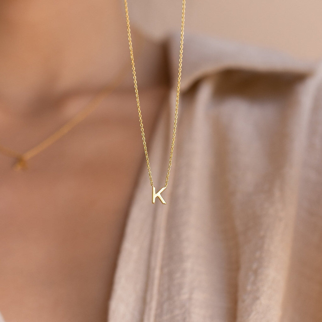 Dainty Initial Letter Necklace with Personalised Charm