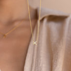 Dainty Initial Letter Necklace with Personalised Charm
