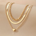 Layered Heart Necklace with Stacked Chain Design and Romantic Feel