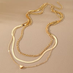 Layered Heart Necklace with Stacked Chain Design and Romantic Feel