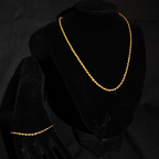 Twisted Rope Chain Necklace with Textured Links and Bright Shine