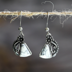 Vintage-Style Stone Earrings in Silver Colour Setting