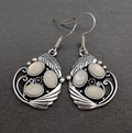 Vintage-Style White Stone Earrings with Simple Setting
