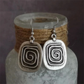 Vintage-Style Spiral Earrings with Bright Silver Colour Finish