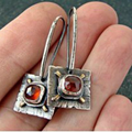 Vintage-Style Square Red Crystal Earrings with Bold Sparkle