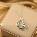 Vintage-Style Moon Pendant Necklace with Crescent Shape
