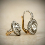 Vintage-Style Zirconia Earrings in Silver Colour with Bright Shine