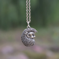 Vintage-Style Porcupine Pendant Necklace in Silver Colour