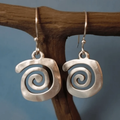 Vintage-Style Square Earrings with Etched Maze Pattern