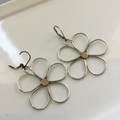 Vintage-Style Hollow Flower Earrings in Silver Colour