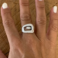 Vintage-Style Thick Band Ring with Bold Profile in Silver Colour