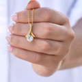 Halsband i vintagestil med zirkonia i guldfärg och klart glitter