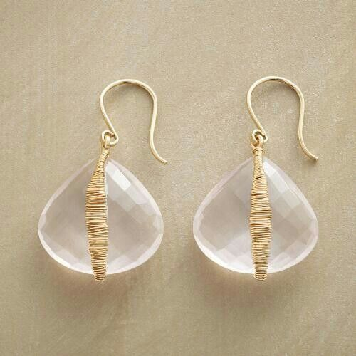 Wire-Wrapped Clear Crystal Teardrop Earrings with Vintage Style