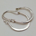 Vintage-Style Crescent Hoop Earrings in Silver Colour