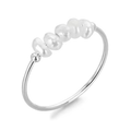 White Stone Statement Ring with Setting in Silver Colour