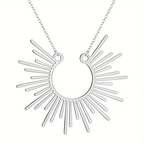 Sunburst Pendant Necklace with Radiating Design and Warm Energy