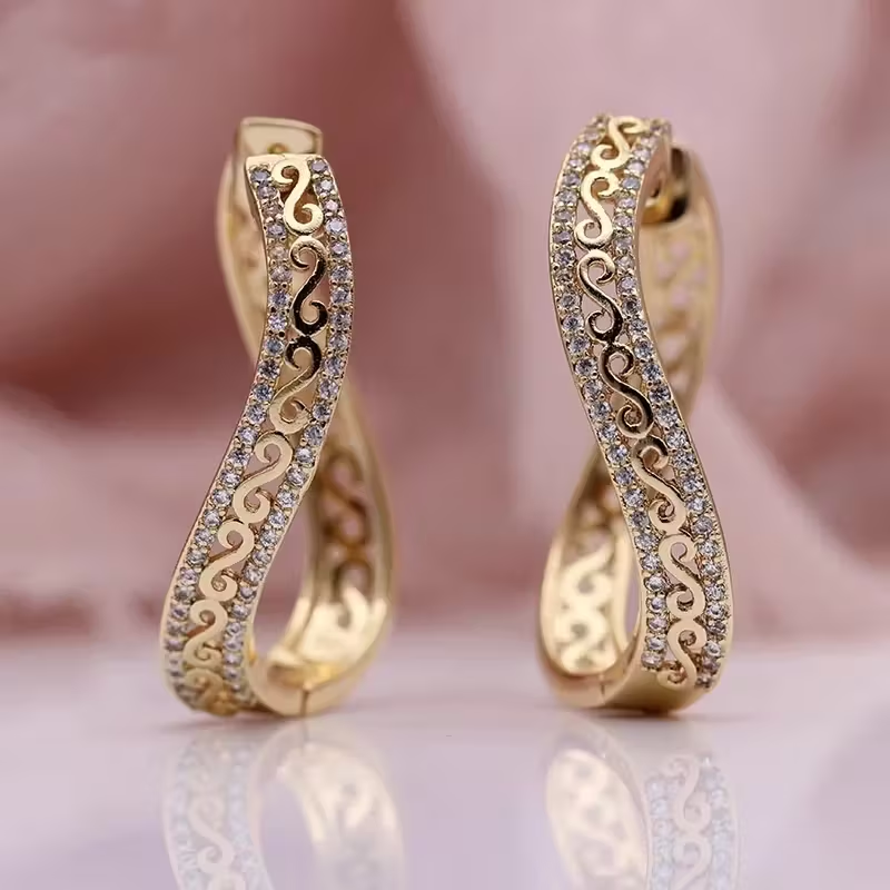 Vintage-Style Scroll Earrings with Ornate Curling Design