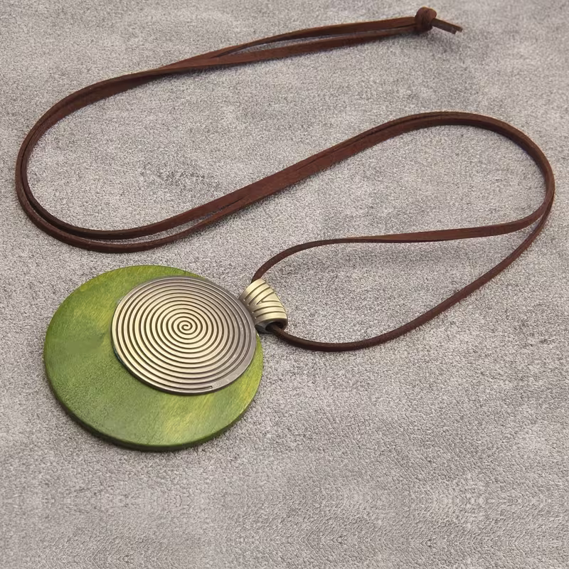 Spiral Pendant Necklace with Balanced Flowing Design
