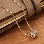 Vintage-Style Sphere Pendant Necklace with Rounded Form