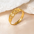 Woven Loop Ring with Interlaced Rope-Style Band Design