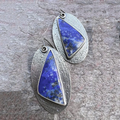 Vintage-Style Earrings in Silver Colour with Blue Detail