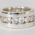 Vintage-Style Belt Buckle Ring with Zirconia in Silver Colour