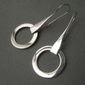 Vintage-Style Open Circle Drop Earrings in Silver Colour