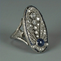 Oval ring i vintagestil med klassisk platta, silverfärgad