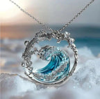 Ocean Curl Pendant Necklace with Wave-Like Shape and Fluid Lines