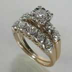 Crystal Cluster Ring with Pavé Bands in Gold Colour