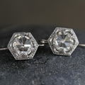 Vintage-Style White Round Glass Earrings with Milky Sheen