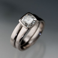 Adjustable Two-Layer Zirconia Ring in Silver Colour