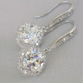 White Glass Earrings in Silver Colour with Clean Look