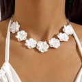 White Blossom Pendant Necklace with Delicate Petals