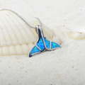 Dolphin Tail Pendant Necklace with Iridescent Stone