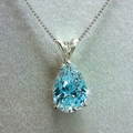 Light Blue Glass Pendant Necklace with Fresh Tone and Soft Glow