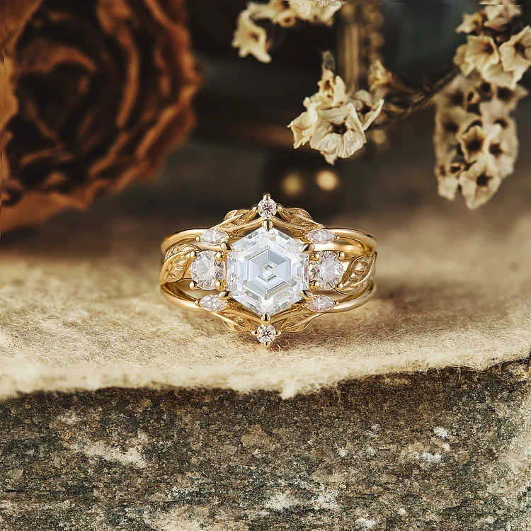 Layered White Glass Ring with Stacked Look in Gold Colour