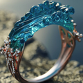 Layered Wave Ring with Flowing Bands in Silver Colour