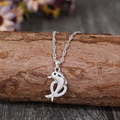Halsband med delfinhänge och lekfull design i silverfärg