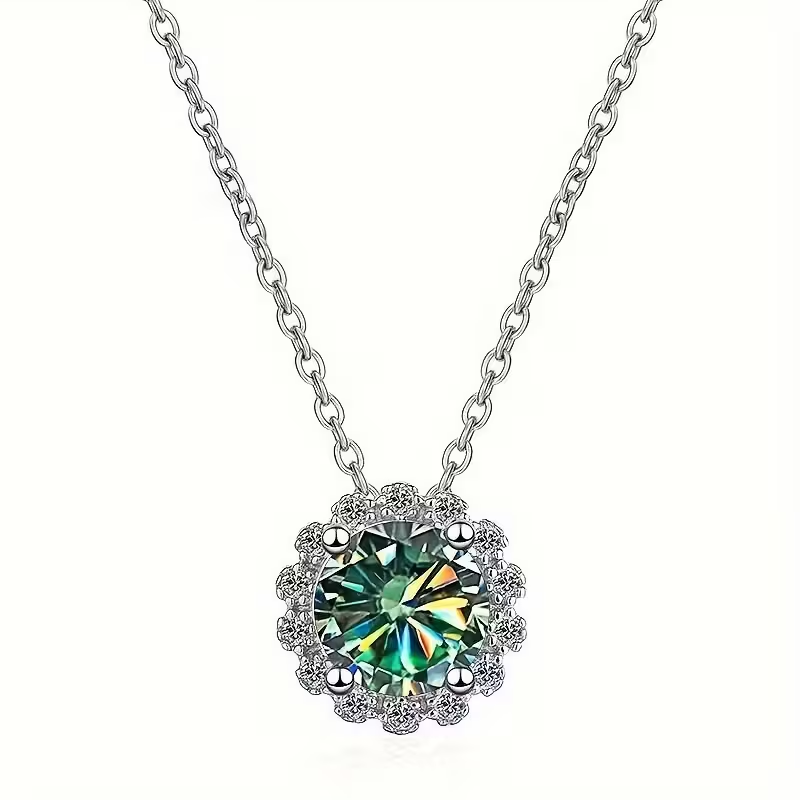 Geometric Round Patterned Stone Necklace in a Choice of Colours