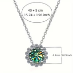 Collar geométrico con piedra redonda veteada en varios colores a elegir