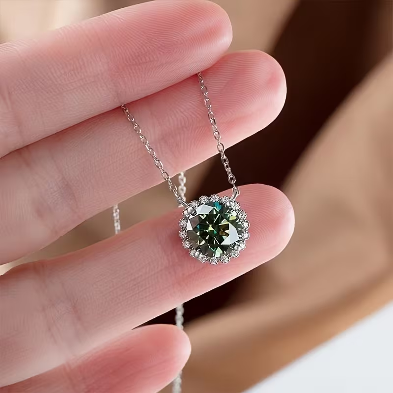 Collar geométrico con piedra redonda veteada en varios colores a elegir