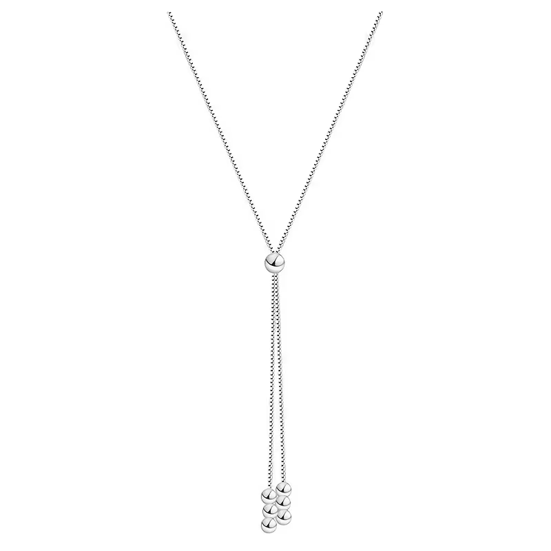 Halsband med rörligt hänge i silverfärg