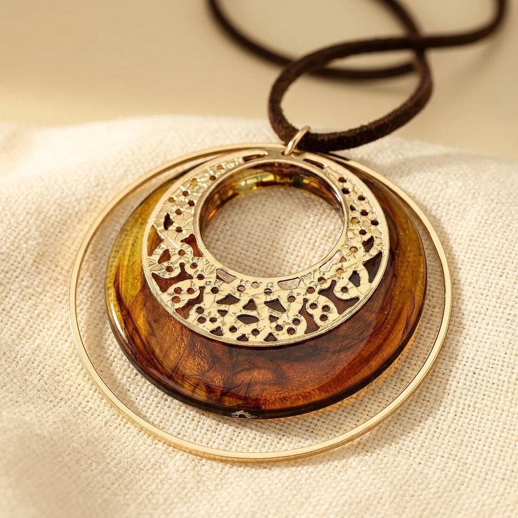 Vintage-Style Boho Pendant Necklace in Gold Colour