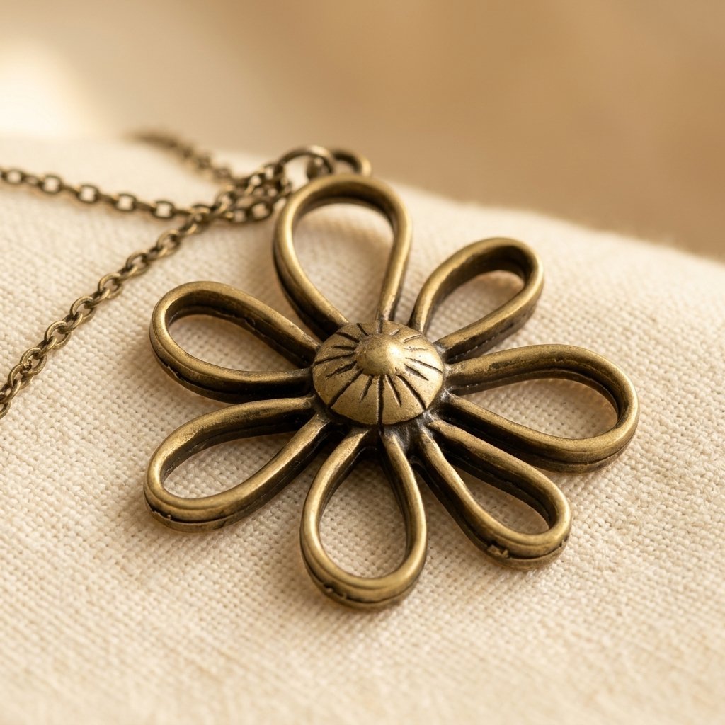 Vintage-Style Necklace in Antique Bronze Colour with Aged Patina