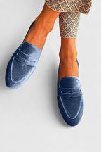 Mocasines con diseño de retales y suela de goma