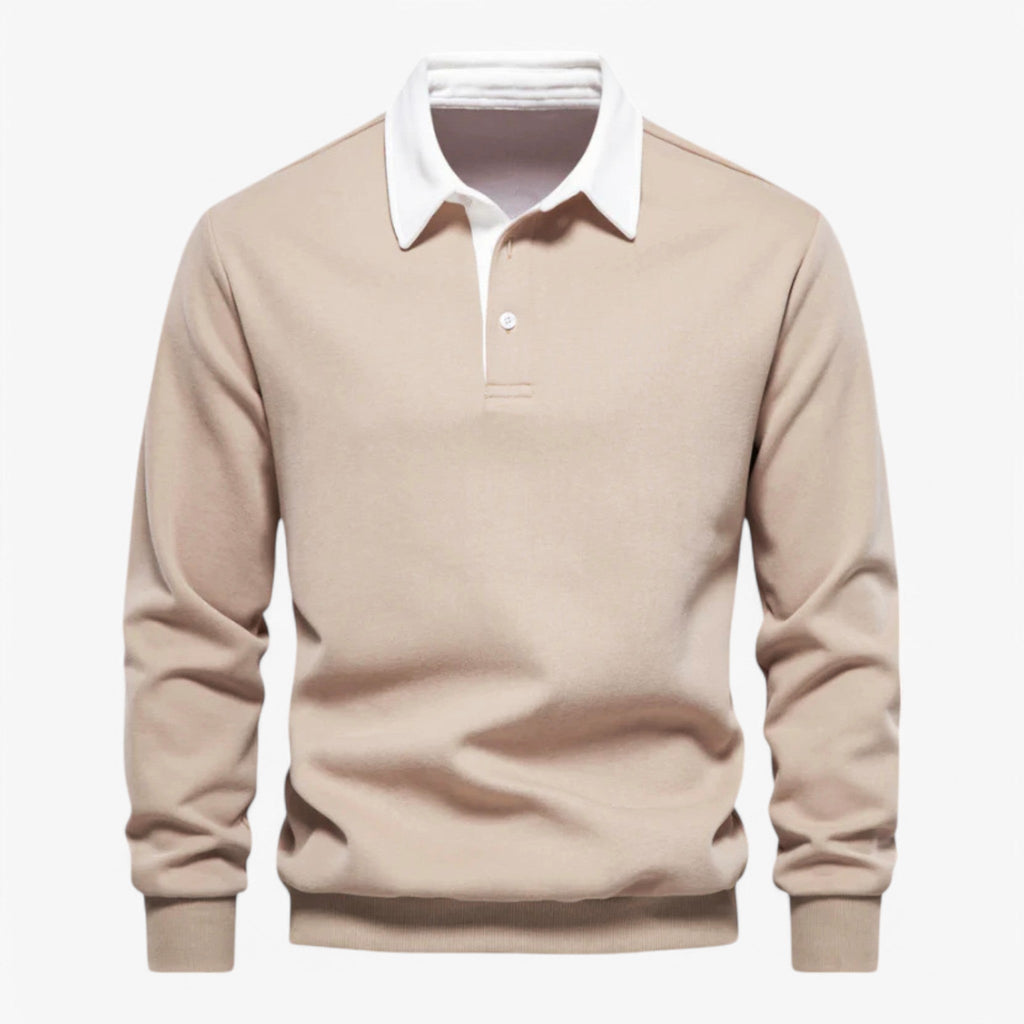 Soft Knitted Polo Sweater with Classic Button Collar
